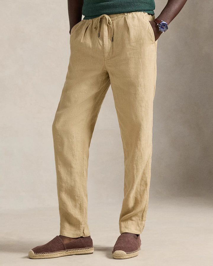 POLO RALPH LAUREN - Pantalon slim Lateef en lin Tapered Fit Kaki classique - Lothaire