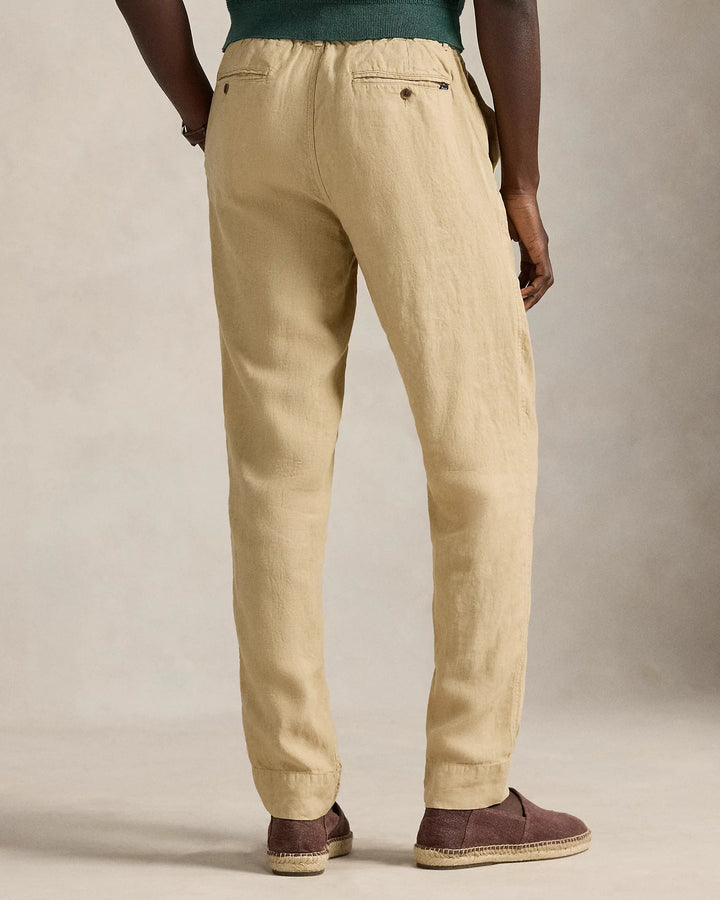 POLO RALPH LAUREN - Pantalon slim Lateef en lin Tapered Fit Kaki classique - Lothaire