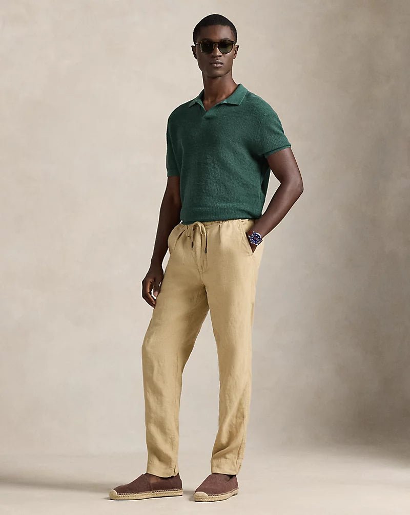 POLO RALPH LAUREN - Pantalon slim Lateef en lin Tapered Fit Kaki classique - Lothaire