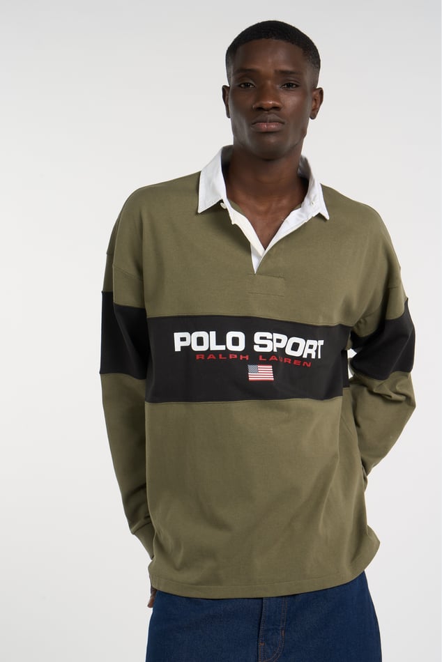 POLO RALPH LAUREN - Polo à col zippé Vert olive - Lothaire