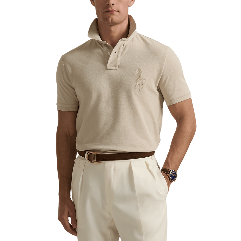 POLO RALPH LAUREN - Polo Big Pony en piqué coupe ajustée Beige - Lothaire