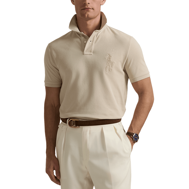POLO RALPH LAUREN - Polo Big Pony en piqué coupe ajustée Beige - Lothaire