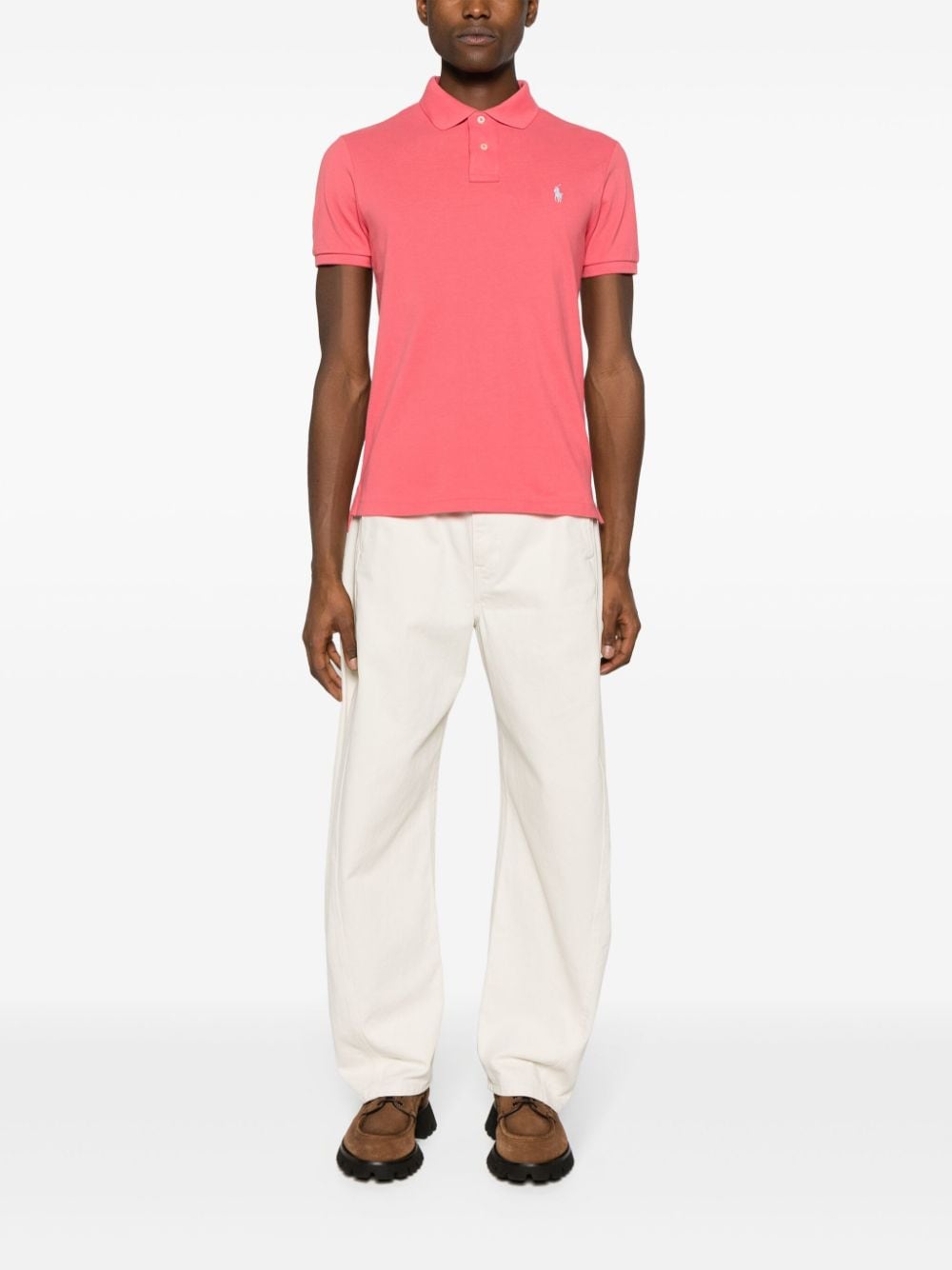 Polo Ralph Lauren - Polo cintré en coton piqué Pale Red - Lothaire