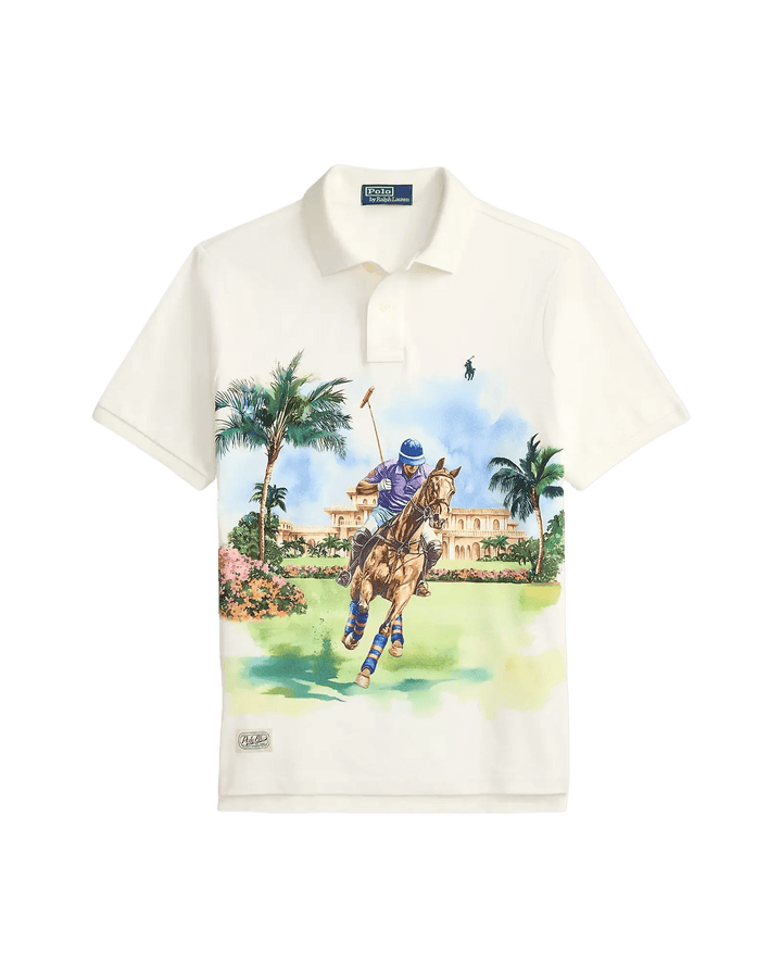 POLO RALPH LAUREN - Polo classique à motif en piqué Blanc Nevis - Lothaire