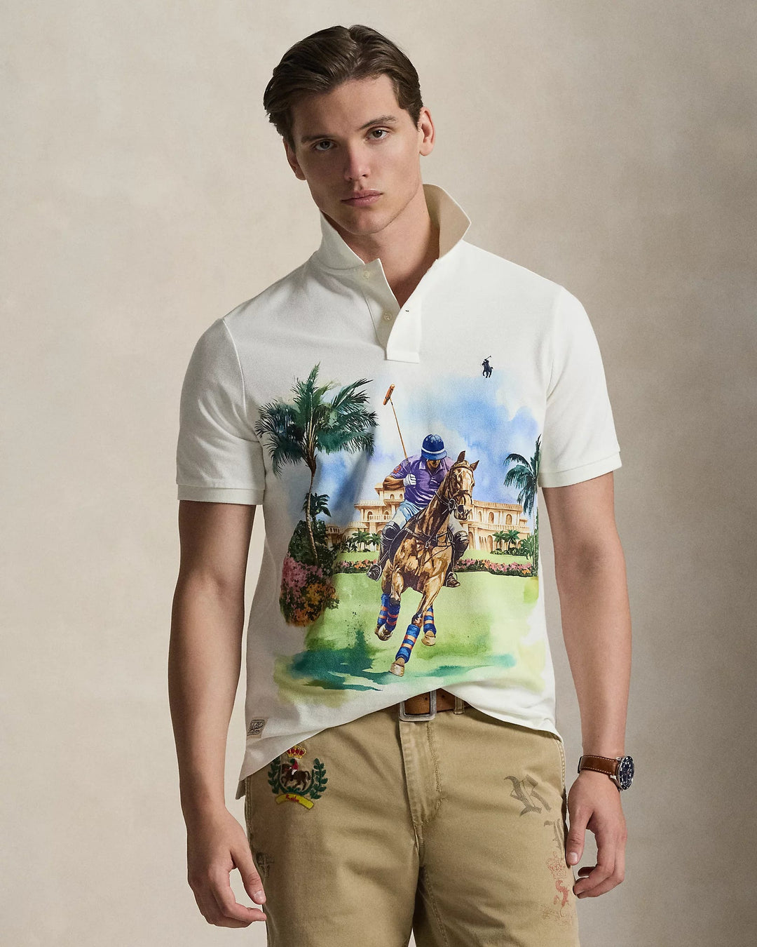 POLO RALPH LAUREN - Polo classique à motif en piqué Blanc Nevis - Lothaire