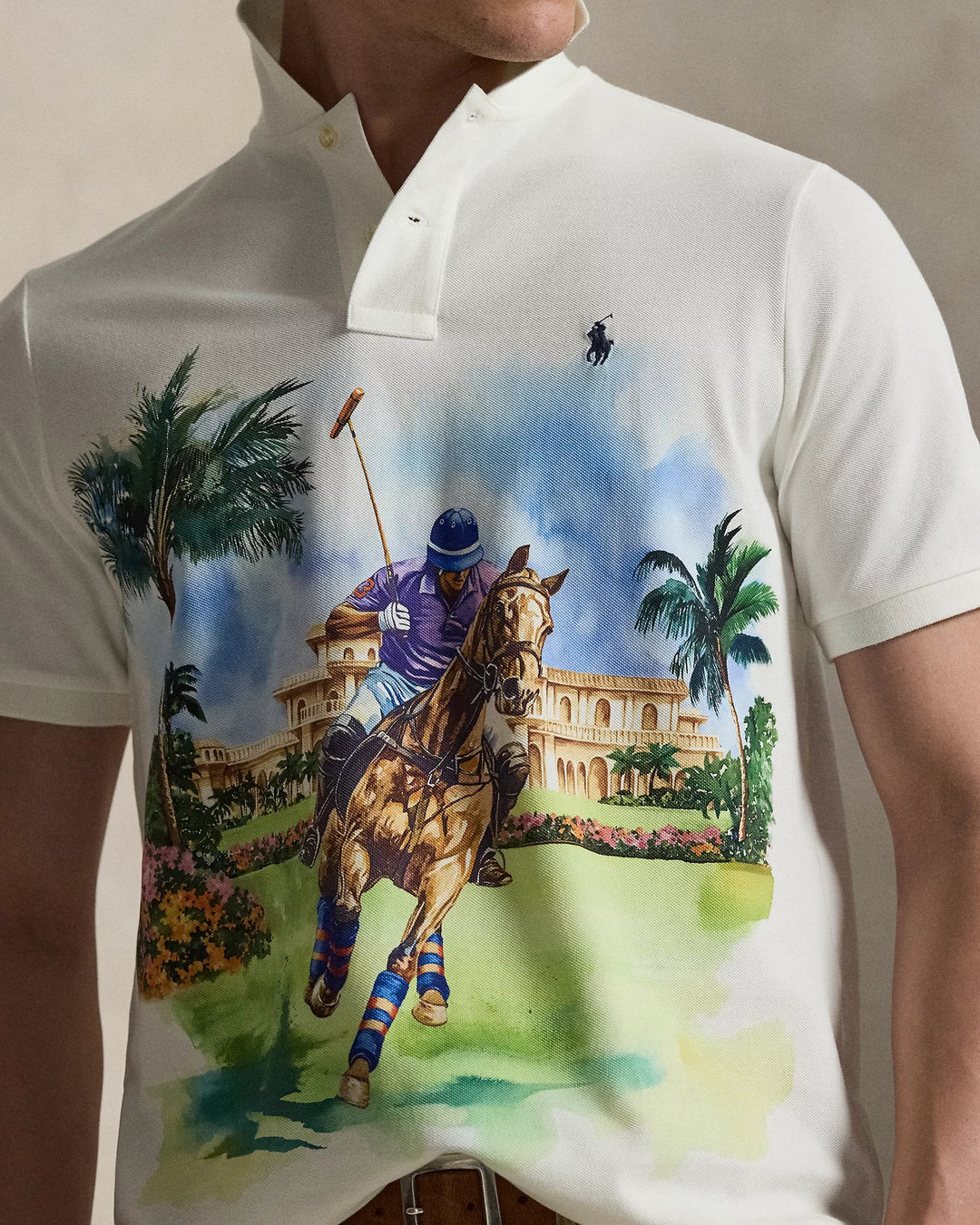 POLO RALPH LAUREN - Polo classique à motif en piqué Blanc Nevis - Lothaire