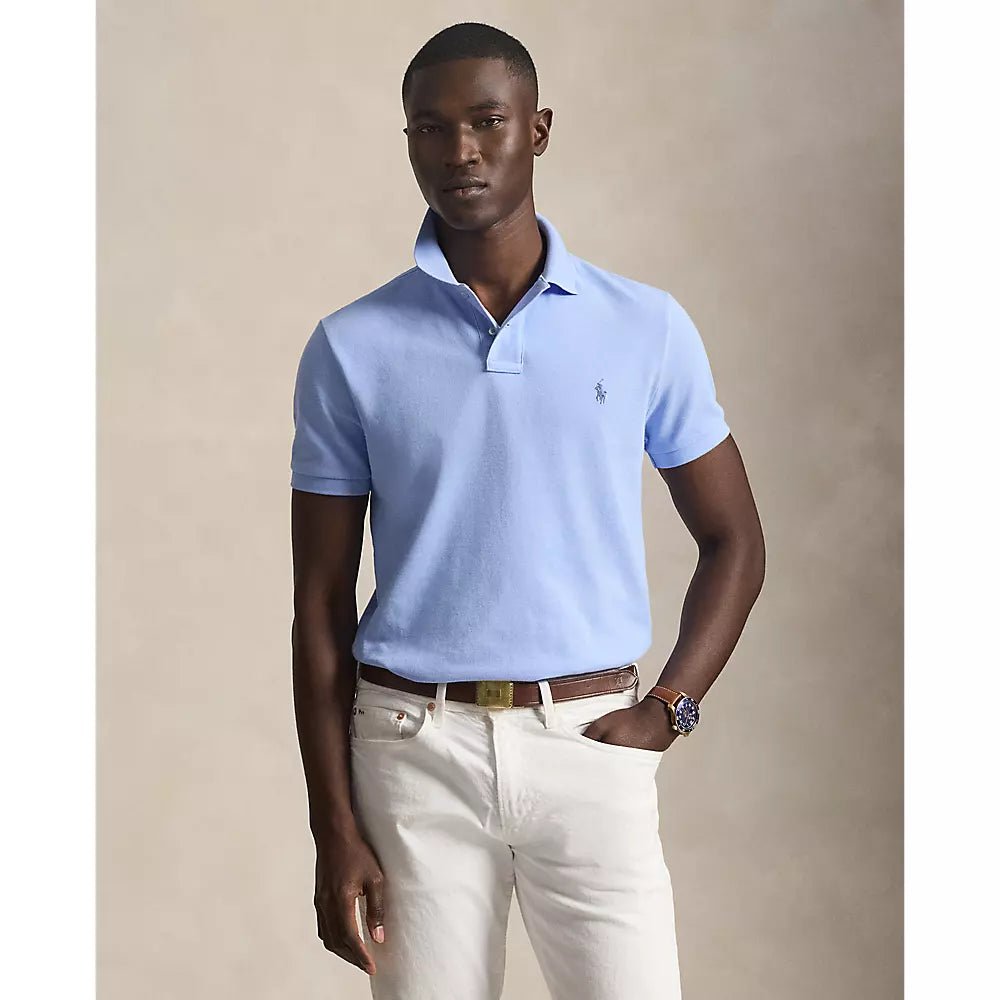 POLO RALPH LAUREN - Polo en coton piqué Slim Fit Bleu clair - Lothaire