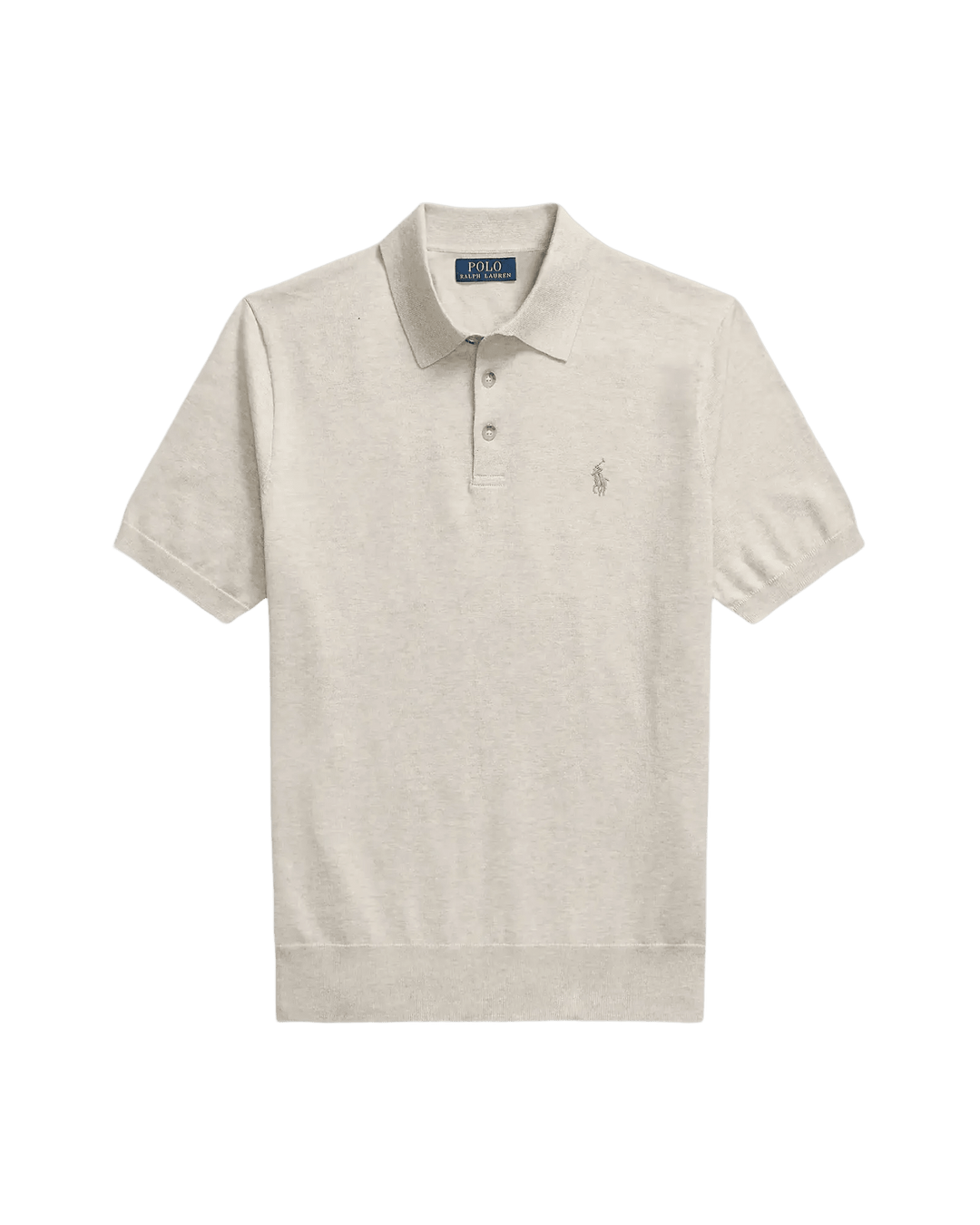 POLO RALPH LAUREN – Polo en maille de coton Marron clair chiné - Lothaire