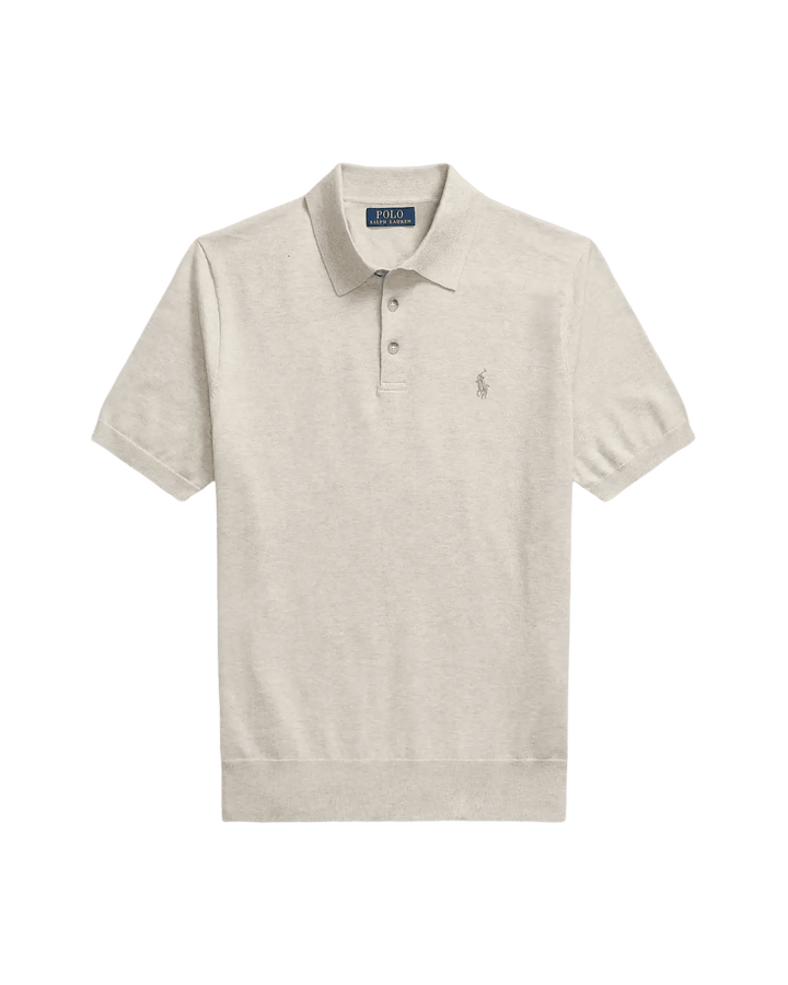 POLO RALPH LAUREN – Polo en maille de coton Marron clair chiné - Lothaire