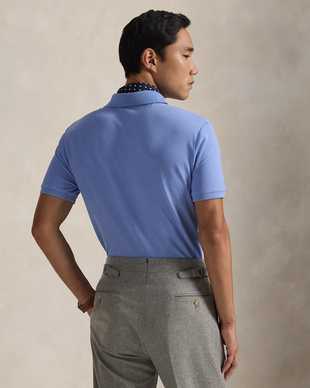 POLO RALPH LAUREN - Polo en maille extensible coupe ajustée personnalisée Bleu - Lothaire