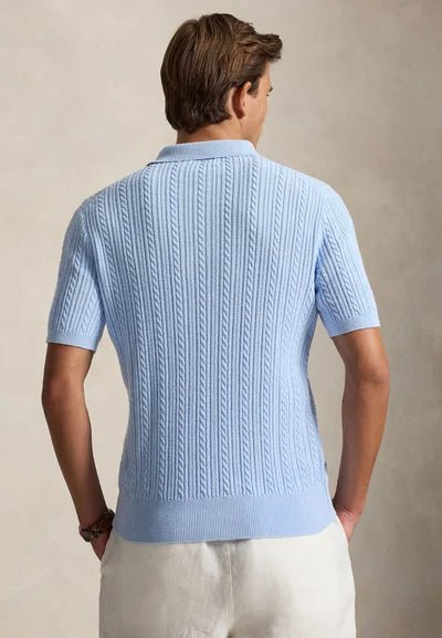 POLO RALPH LAUREN – Polo en maille torsadée Bleu ciel - Lothaire