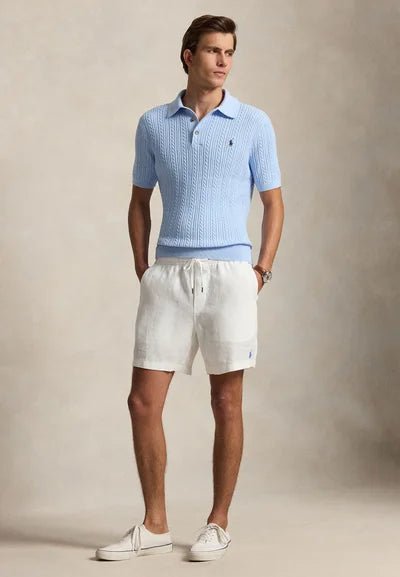 POLO RALPH LAUREN – Polo en maille torsadée Bleu ciel - Lothaire