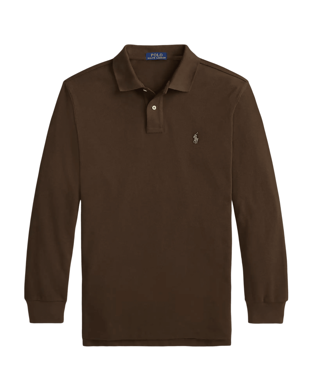 POLO RALPH LAUREN - Polo en piqué Custom Slim Fit Brun muscade - Lothaire