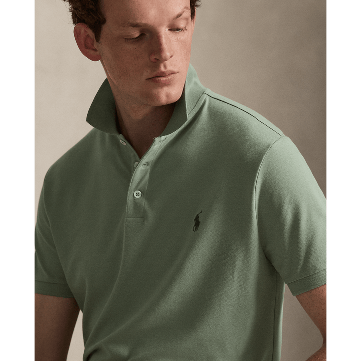 POLO RALPH LAUREN - Polo en piqué stretch coupe ajustée Vert clair - Lothaire