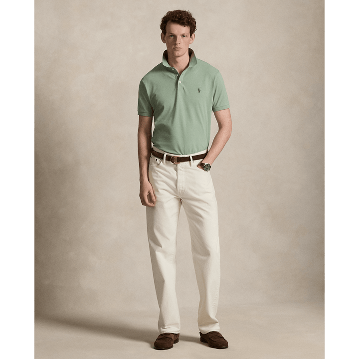 POLO RALPH LAUREN - Polo en piqué stretch coupe ajustée Vert clair - Lothaire