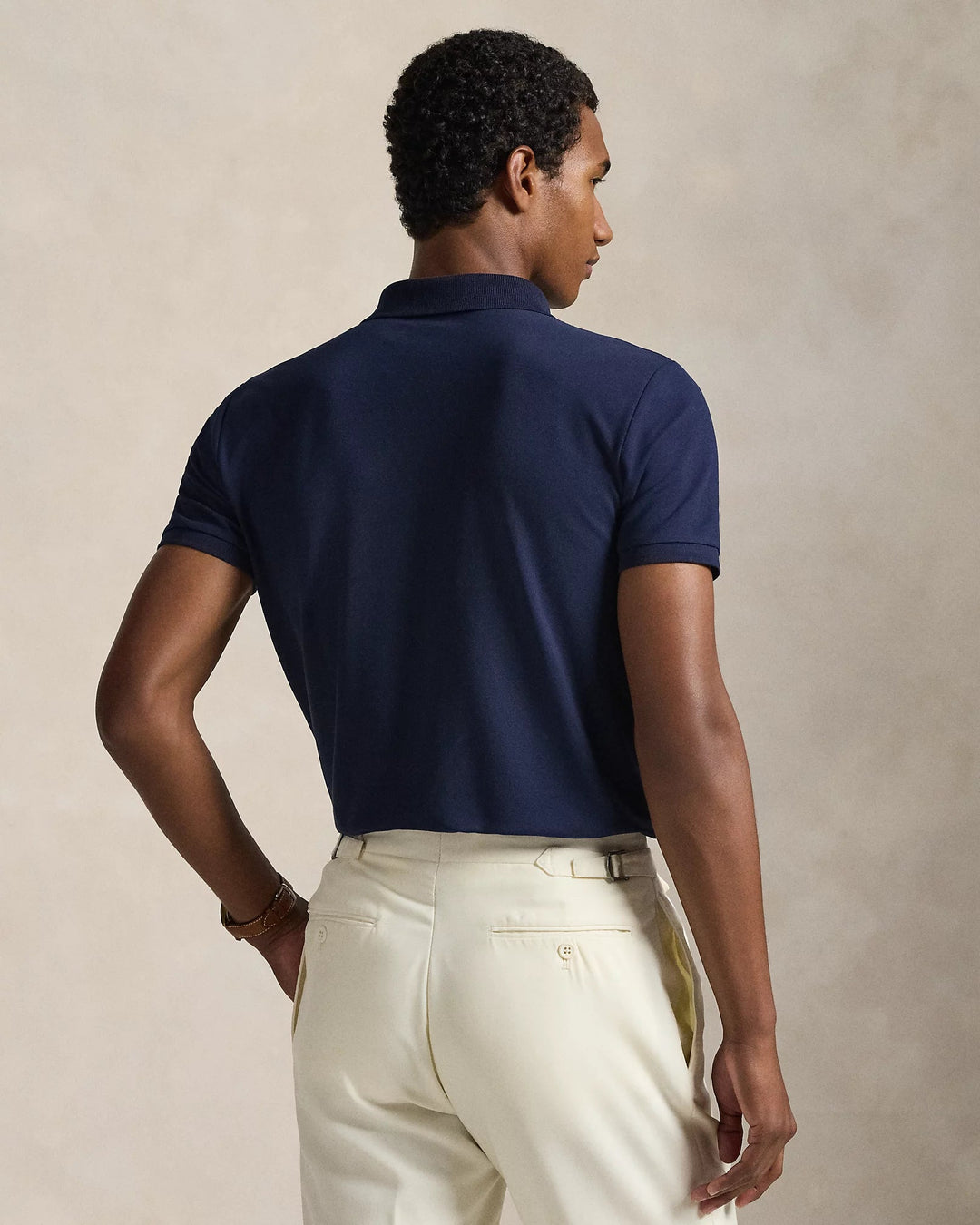 POLO RALPH LAUREN - Polo en piqué stretch Custom Slim Fit Bleu marine raffiné - Lothaire