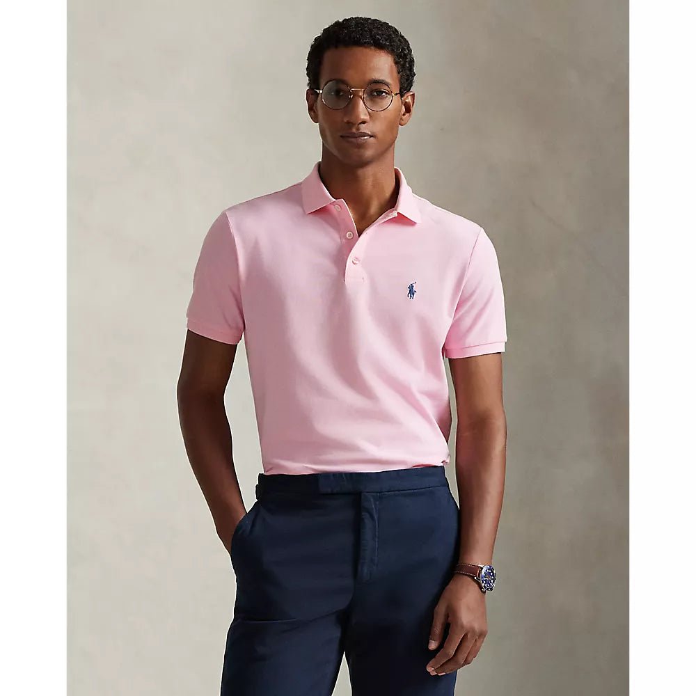 POLO RALPH LAUREN - Polo en piqué stretch Custom Slim Fit Rose - Lothaire