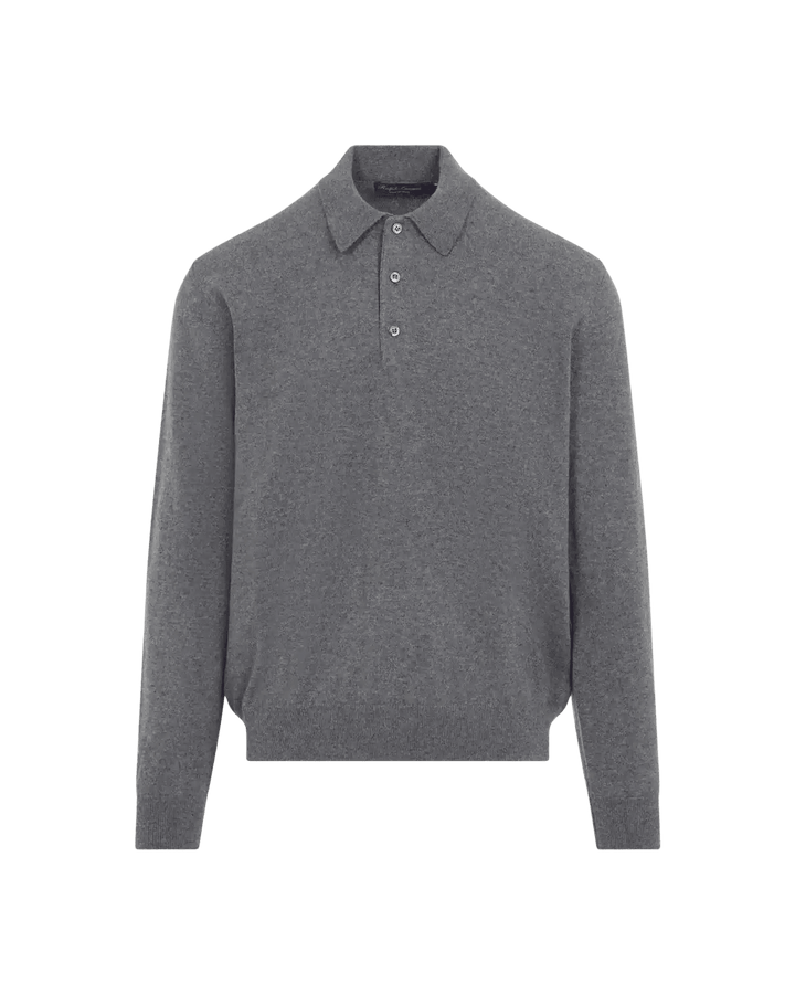 POLO RALPH LAUREN - Polo manches longues en cachemire Gris moyen - Lothaire