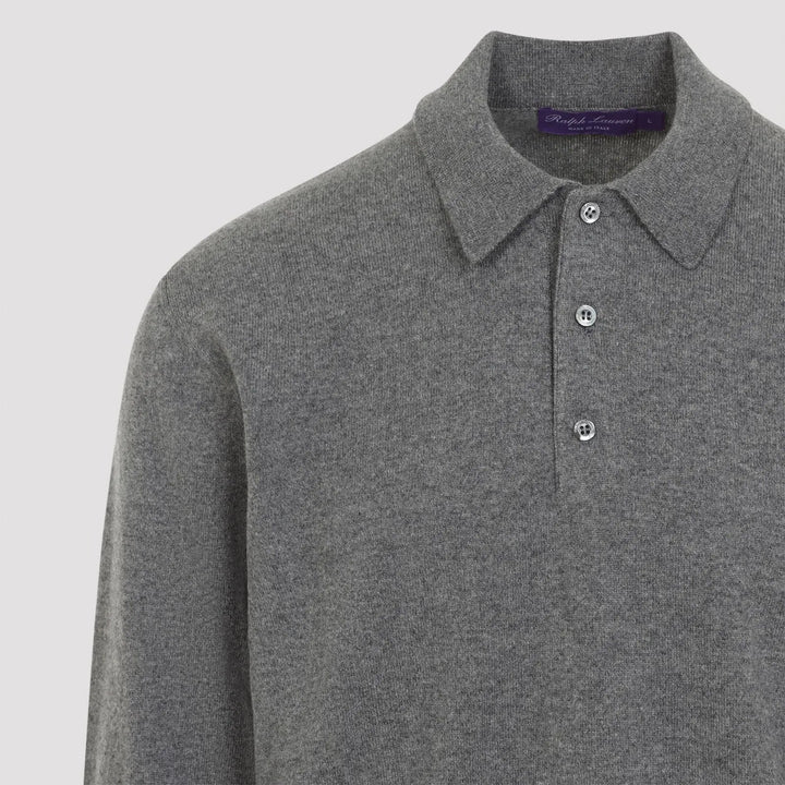 POLO RALPH LAUREN - Polo manches longues en cachemire Gris moyen - Lothaire