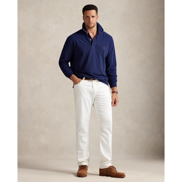 POLO RALPH LAUREN - Polo Manches Longues en Coton Piqué Bleu Foncé - Lothaire