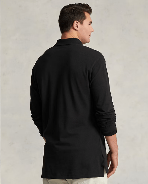 POLO RALPH LAUREN - Polo Manches Longues en Coton Piqué Noir - Lothaire