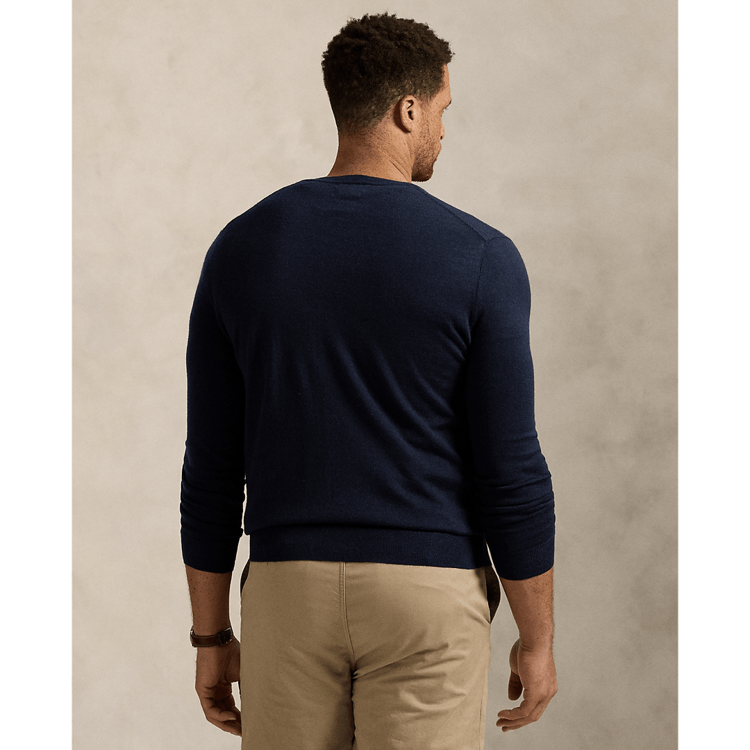 POLO RALPH LAUREN - Pull à col rond en laine lavable Marine chasseur - Lothaire