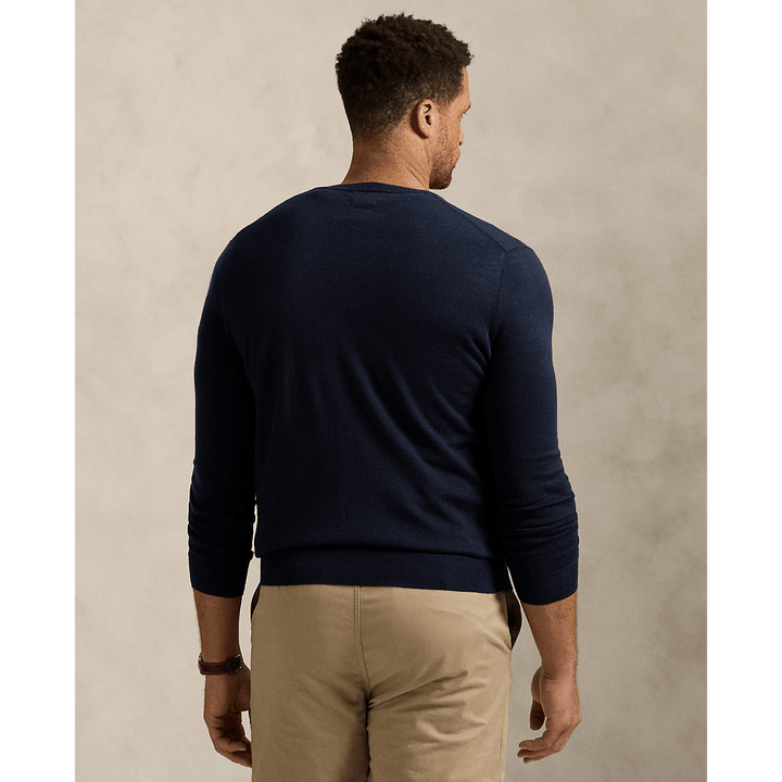 POLO RALPH LAUREN - Pull à col rond en laine lavable Marine chasseur - Lothaire