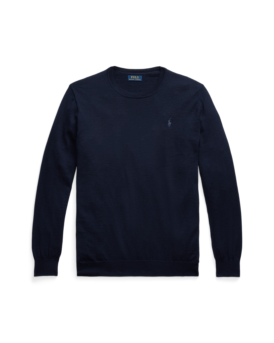 POLO RALPH LAUREN - Pull à col rond en laine lavable Marine chasseur - Lothaire