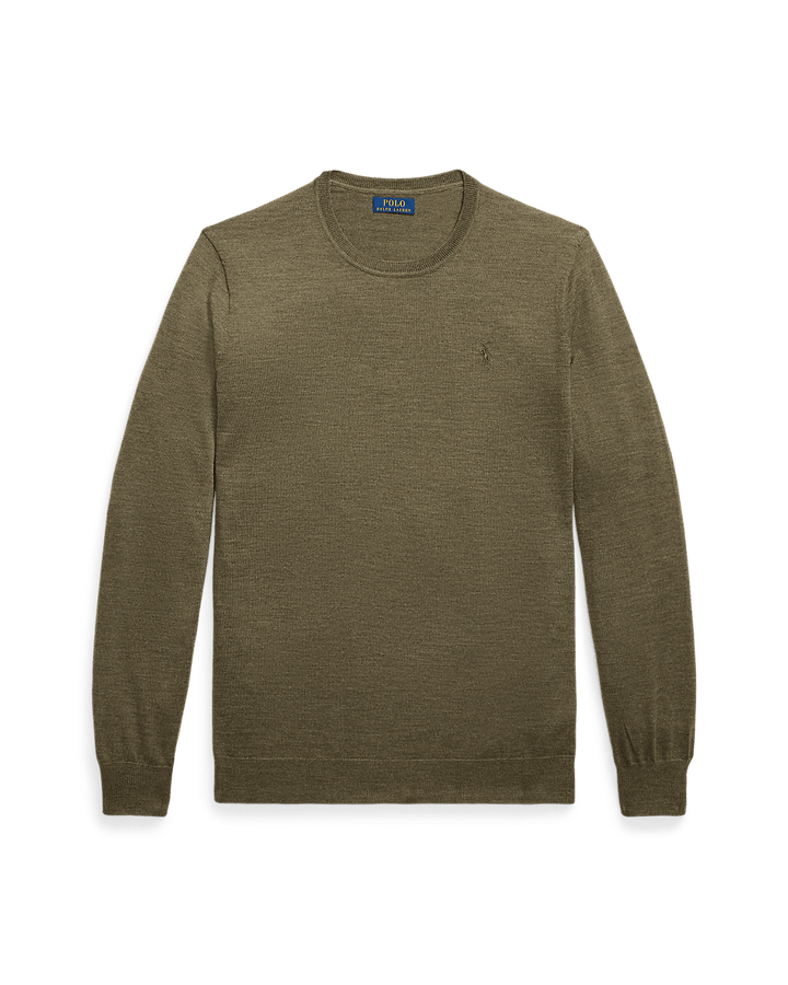 POLO RALPH LAUREN - Pull à col rond en laine lavable Olive cargo chiné - Lothaire