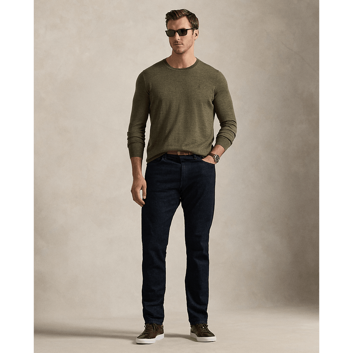 POLO RALPH LAUREN - Pull à col rond en laine lavable Olive cargo chiné - Lothaire