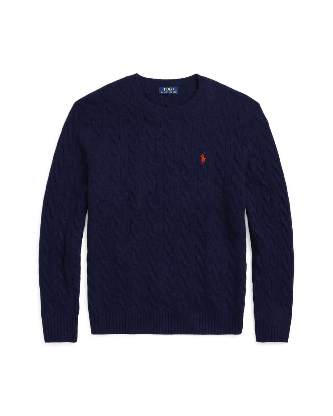 POLO RALPH LAUREN - Pull à torsades en laine et cachemire Hunter navy - Lothaire
