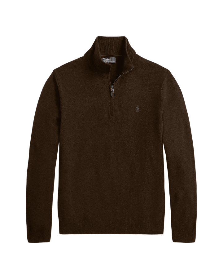POLO RALPH LAUREN - Pull Col Camionneur en Laine Marron Chiné - Lothaire