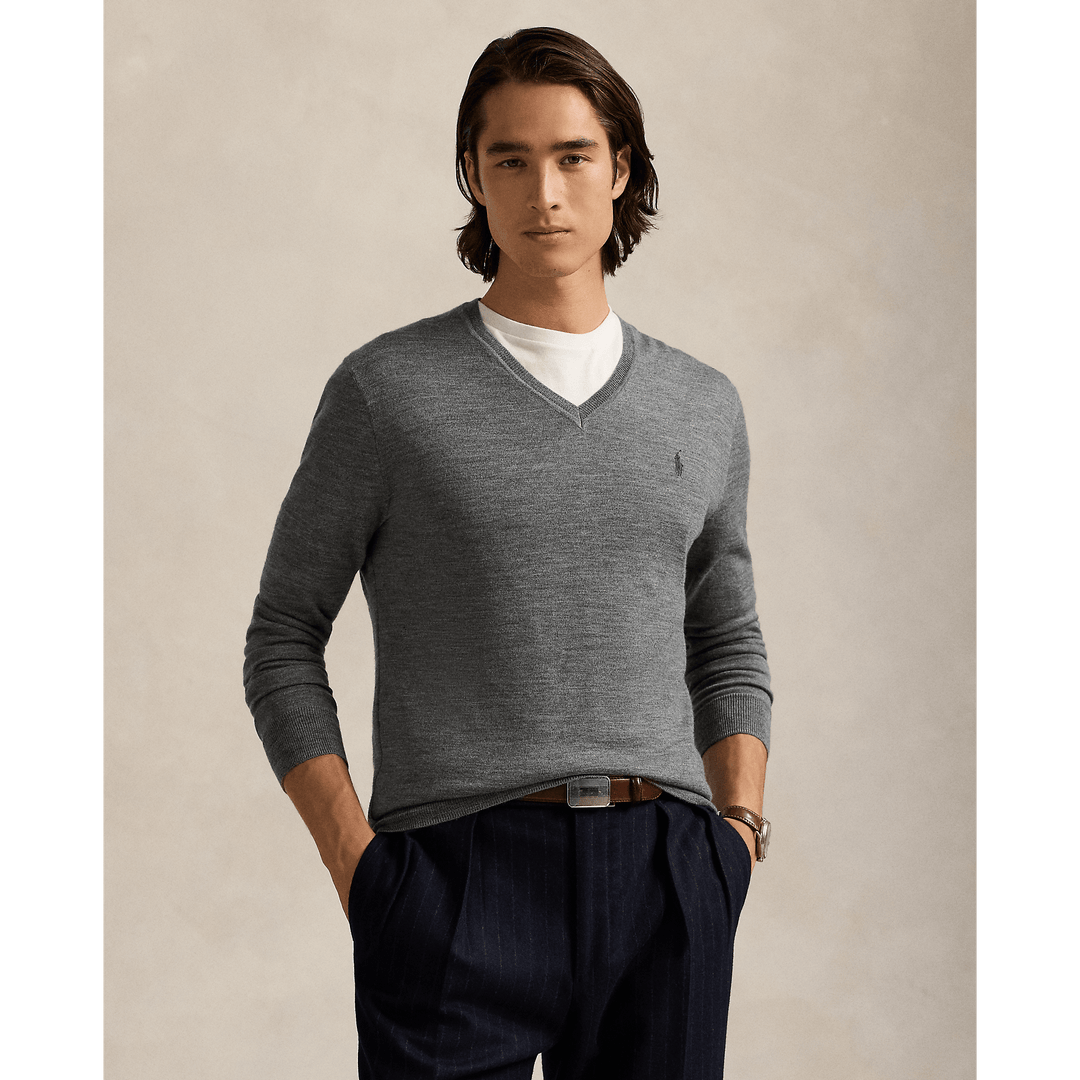 POLO RALPH LAUREN - Pull col en V en laine lavable Slim Fit - Lothaire