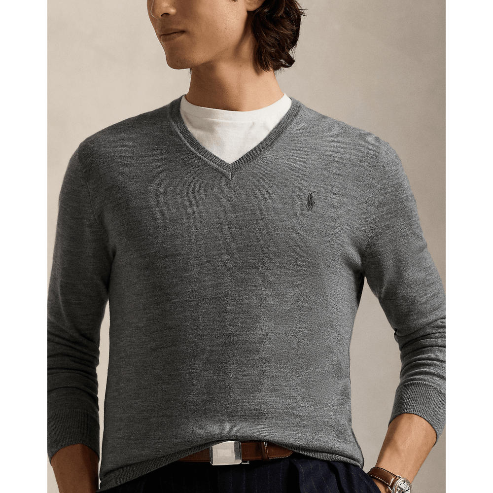 POLO RALPH LAUREN - Pull col en V en laine lavable Slim Fit - Lothaire