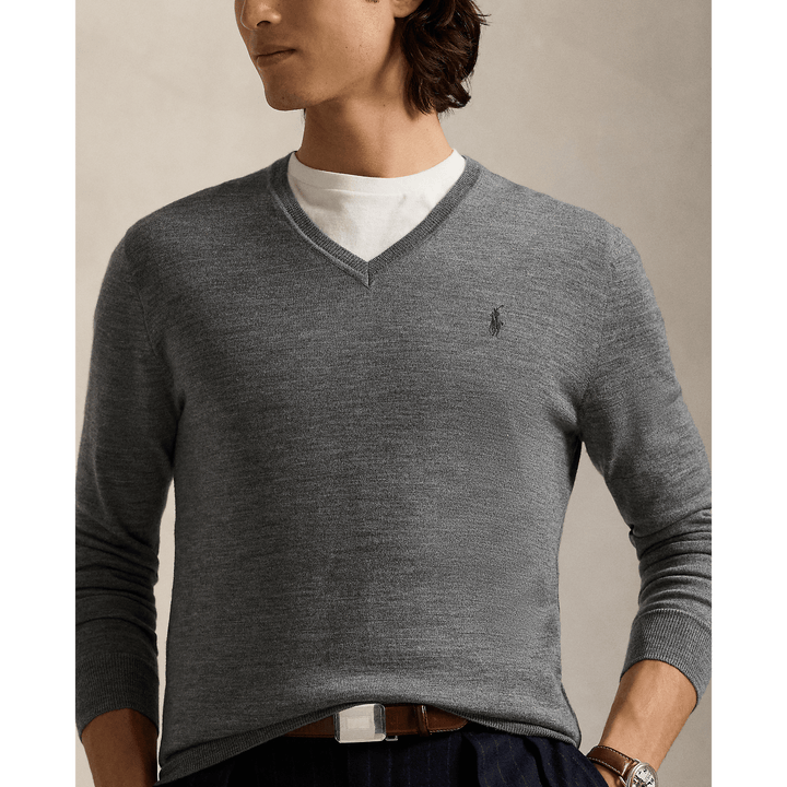 POLO RALPH LAUREN - Pull col en V en laine lavable Slim Fit - Lothaire