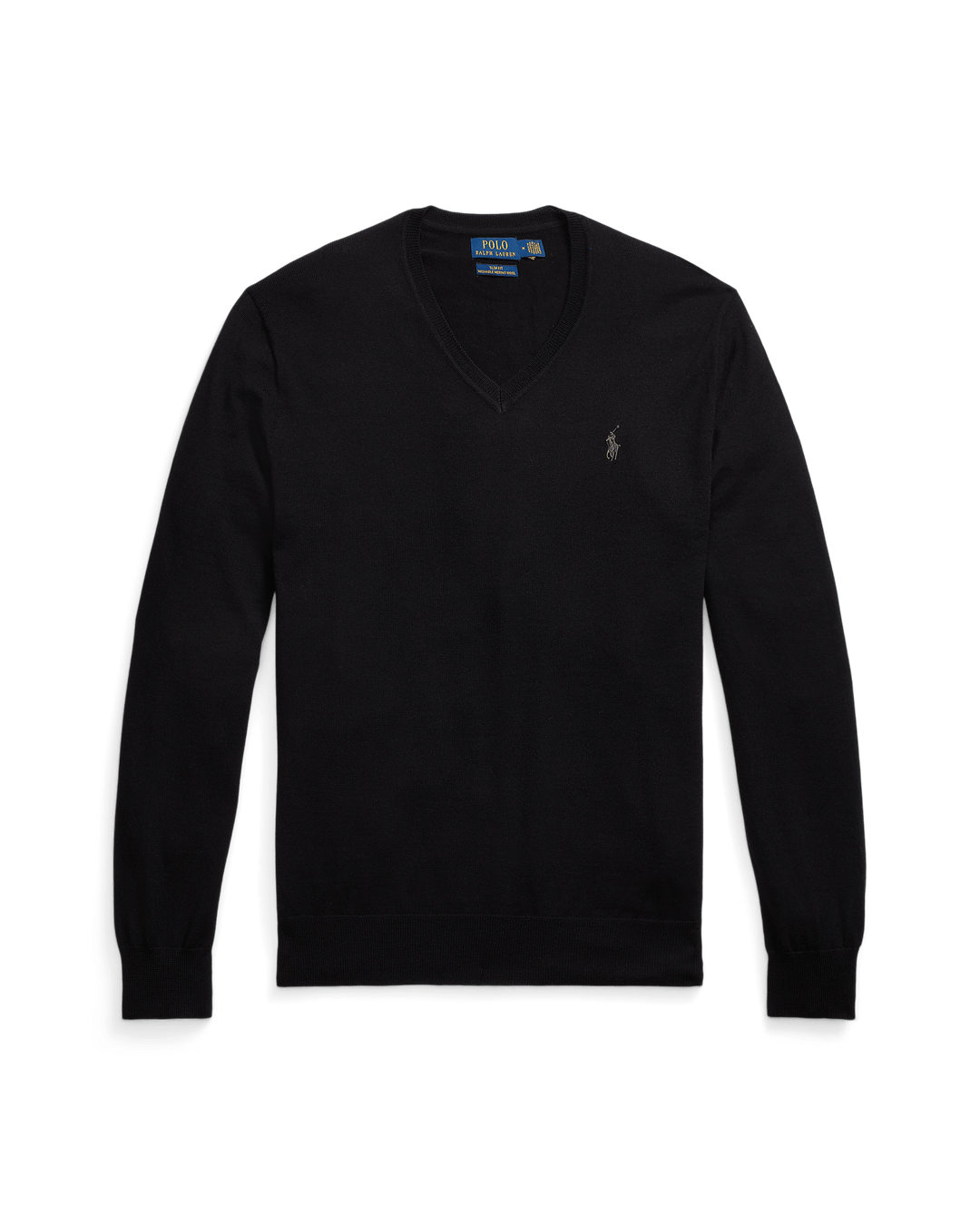 POLO RALPH LAUREN - Pull col en V en laine lavable Slim Fit polo black - Lothaire
