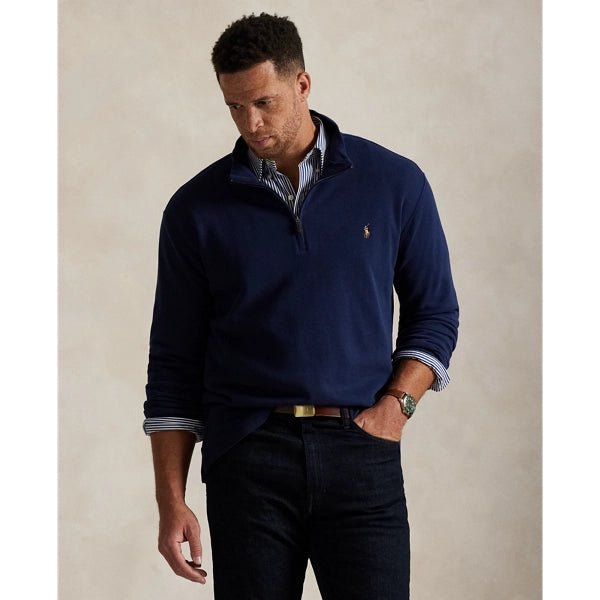 POLO RALPH LAUREN - Pull Demi - Zippé Côtelé Estate Bleu Foncé - Lothaire