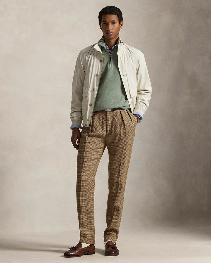 POLO RALPH LAUREN - Pull demi - zippé en coton piqué Vert sauge - Lothaire