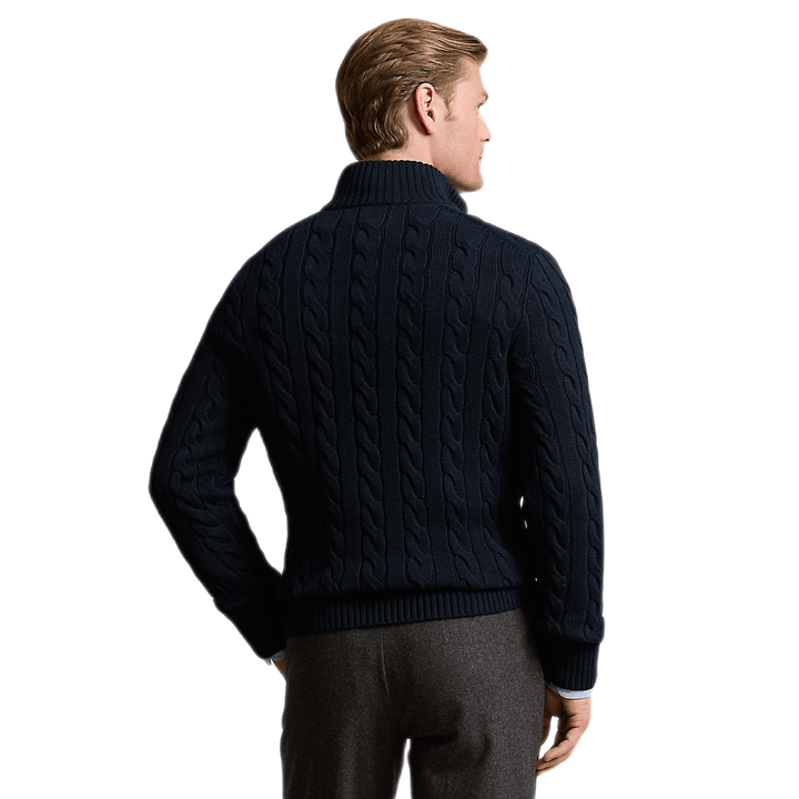 Polo Ralph Lauren - Pull demi - zippé torsadé marine - Lothaire