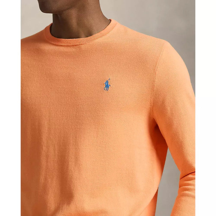 POLO RALPH LAUREN - Pull en coton texturé coupe ajustée Orange vif - Lothaire