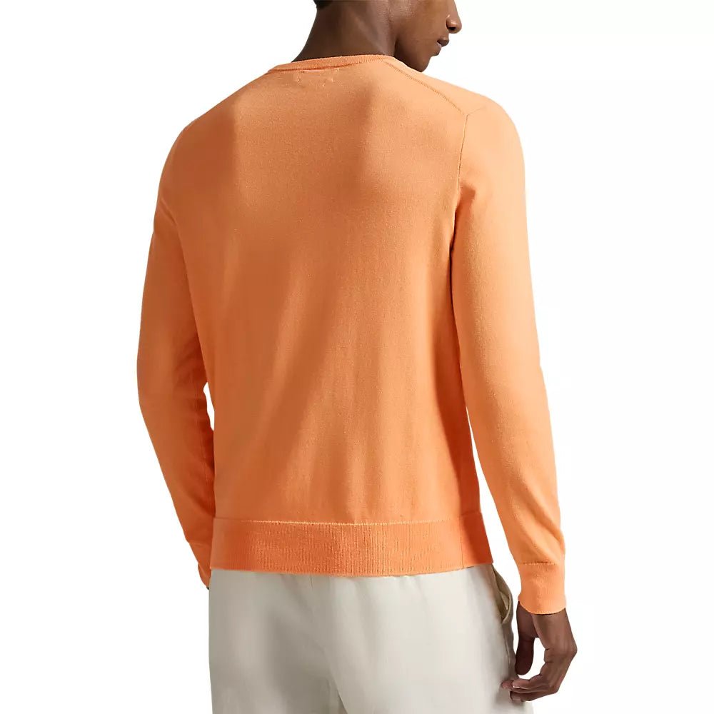 POLO RALPH LAUREN - Pull en coton texturé coupe ajustée Orange vif - Lothaire
