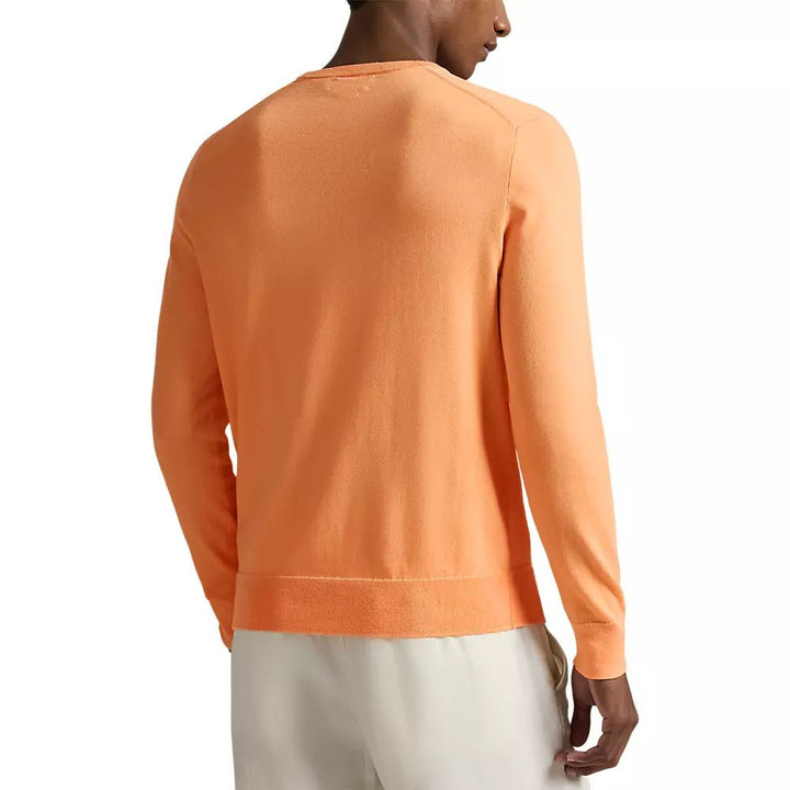 POLO RALPH LAUREN - Pull en coton texturé coupe ajustée Orange vif - Lothaire