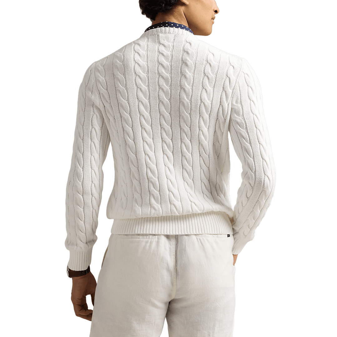 POLO RALPH LAUREN - Pull en coton torsadé Blanc - Lothaire