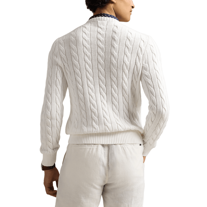 POLO RALPH LAUREN - Pull en coton torsadé Blanc - Lothaire
