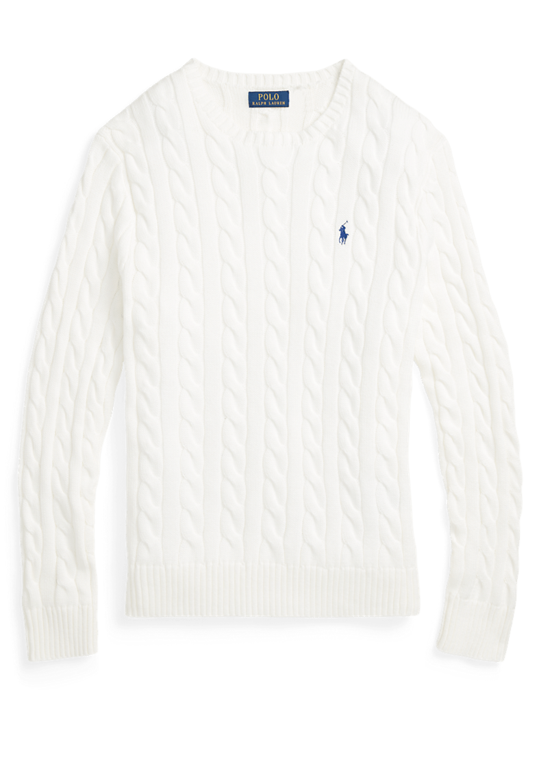 POLO RALPH LAUREN - Pull en coton torsadé Blanc - Lothaire