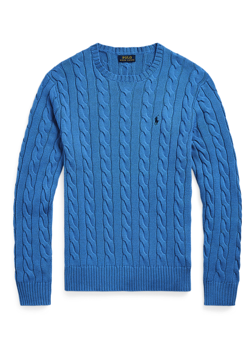 POLO RALPH LAUREN - Pull en coton torsadé Bleu - Lothaire