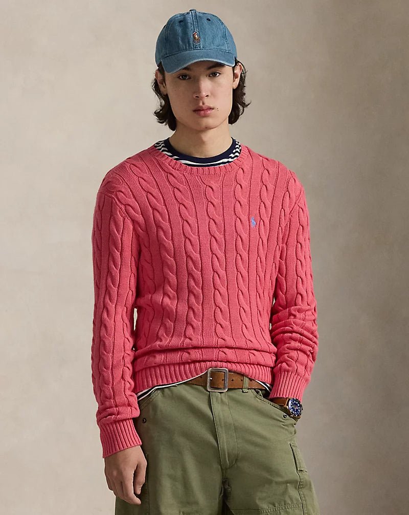 POLO RALPH LAUREN - Pull en coton torsadé Rouge pâle - Lothaire