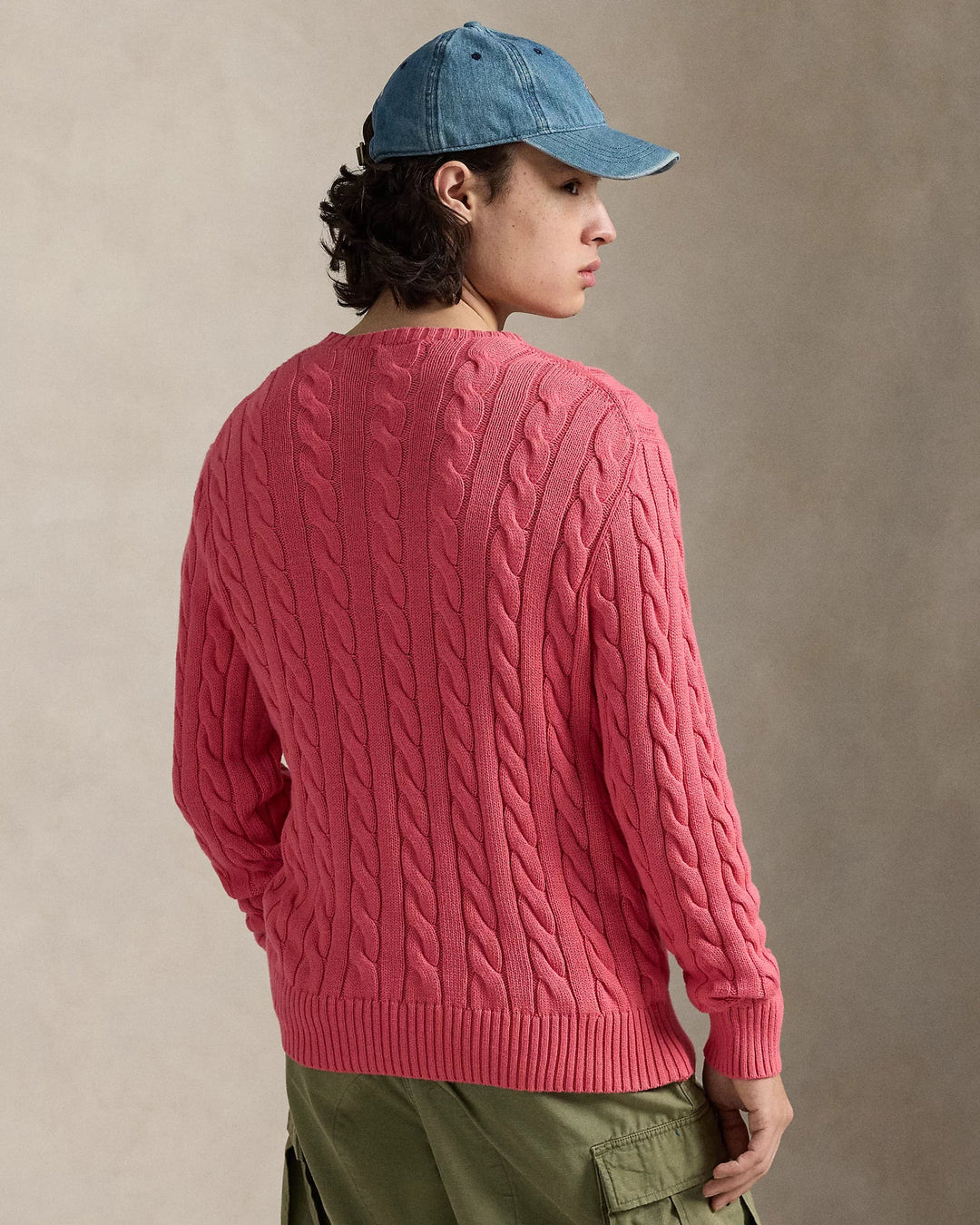 POLO RALPH LAUREN - Pull en coton torsadé Rouge pâle - Lothaire