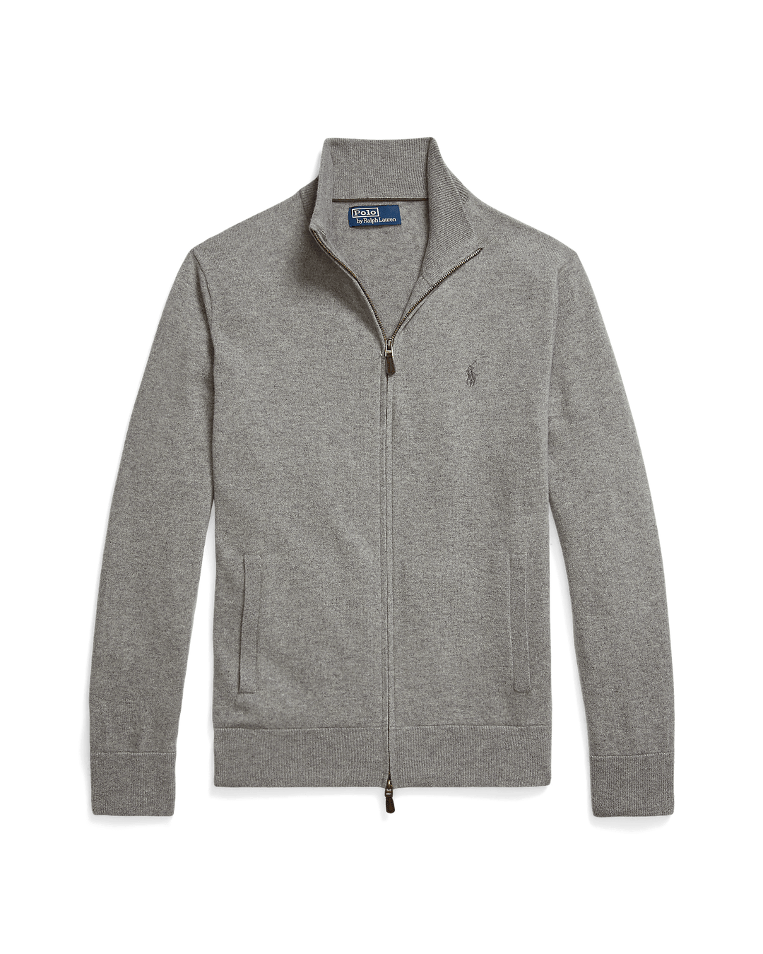 POLO RALPH LAUREN - Pull entièrement zippé en laine Gris faon chiné - Lothaire