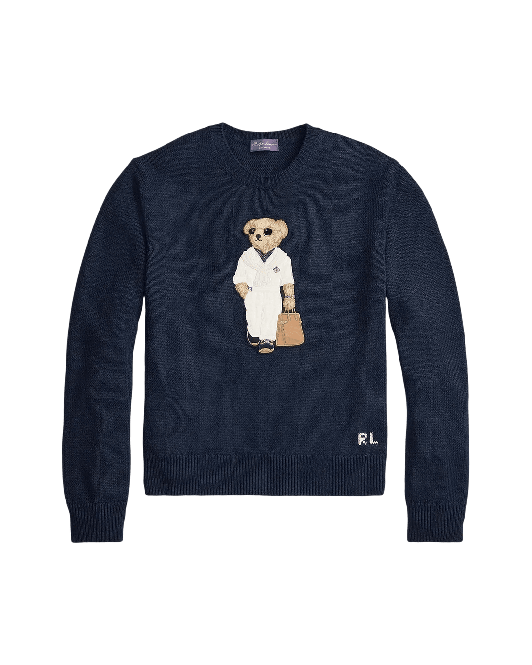 POLO RALPH LAUREN - Pull Polo Bear en soie et lin Bleu marine - Lothaire